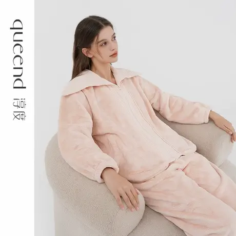 淳度珊瑚绒睡衣女秋冬2025新款加厚加绒大翻领保暖冬天家居服套装商品大图