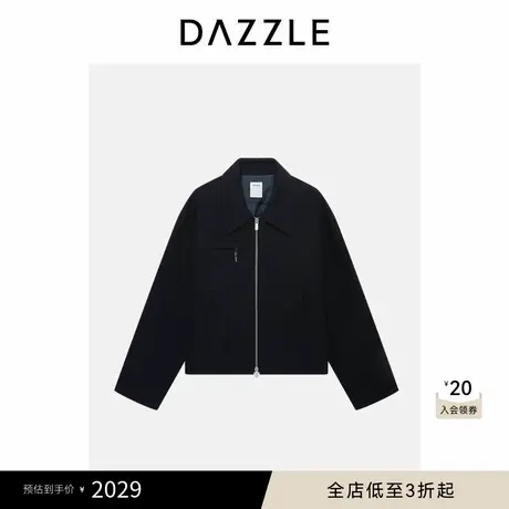 DAZZLE地素奥莱短外套黑色短夹克外套商品大图