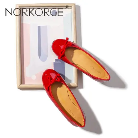 复古红蝴蝶结单鞋女鞋商品大图