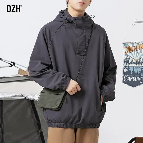 男士软壳冲锋衣外套男秋季新款2023男款美式复古痞帅防风衣登山服商品大图