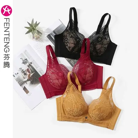 芬腾小胸聚拢薄款内衣女士记忆钛软圈收副乳无痕显大文胸罩防下垂商品大图