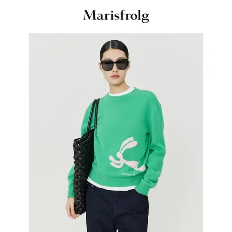 【云兔系列】玛丝菲尔兔子毛衣23春装新款纯羊毛宽松毛衣慵懒风商品大图