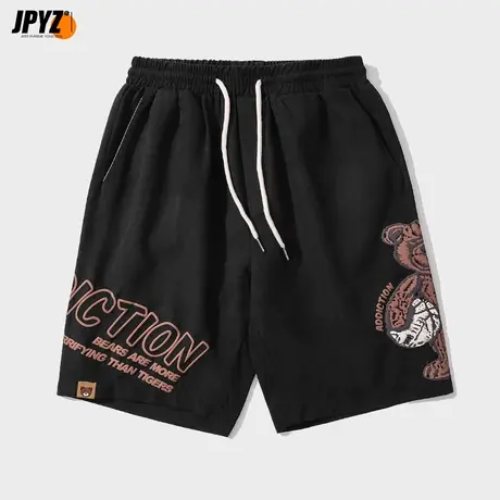 国潮男生短裤男宽松夏季潮牌速干美式冰丝休闲裤子五分裤沙滩裤商品大图