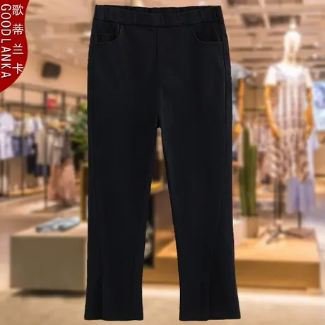 中年妈妈裤子春秋新款中老年女士微喇裤加肥加大码女松紧高腰长裤图片