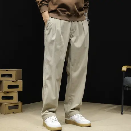 灯芯绒直筒休闲裤男宽松大码潮牌春季2024新款工装裤子男裤春秋潮商品大图