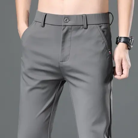 夏季薄款冰丝西裤男士直筒宽松商务正装休闲长裤子西服西装裤夏天商品大图