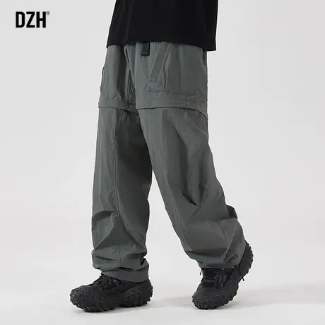 男士可拆卸裤子男款夏季休闲冰丝裤薄款2023新款一裤两穿直筒男裤商品大图