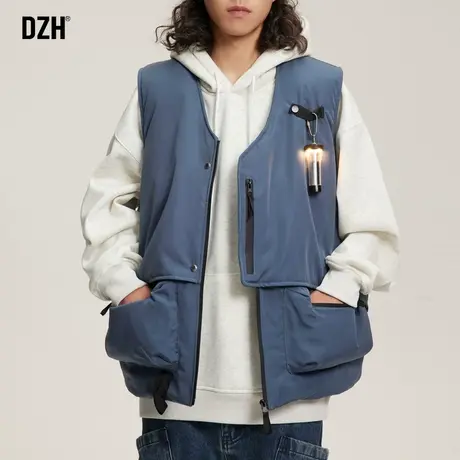 青少年美式工装棉马甲男款冬季保暖背心男秋冬机能风坎肩马夹男式商品大图