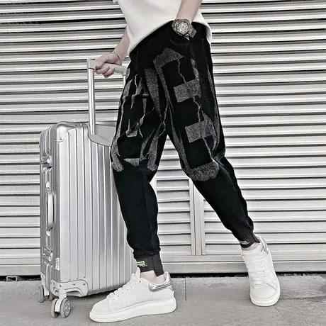 秋季男士裤子休闲裤哈伦裤长裤工装宽松学生潮流潮牌束脚运动卫裤商品大图