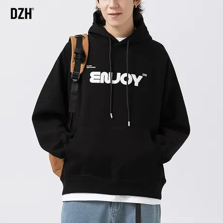 男士连帽黑色潮牌男重磅美式运动外套春秋2024新款男装衣服情侣装商品大图