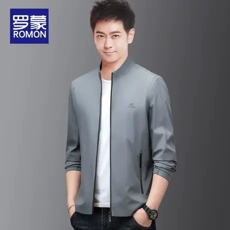 罗蒙男士夹克2023春秋季新款立领休闲百搭衣服中青年上衣外套男款商品大图