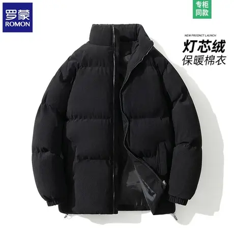 Romon/罗蒙灯芯绒棉衣男冬季新款立领短款男士外套保暖羽绒棉服图片