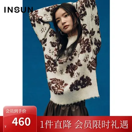 恩裳COVER冬季2022经典重工绣花设计休闲优雅气质百搭毛织衫图片