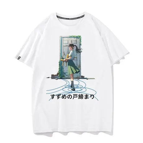 秀洛新海诚系列铃芽户缔铃芽之旅短袖T恤ins日系动漫周边宽松半袖商品大图