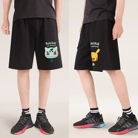 秀洛小火龙皮卡丘杰尼龟可达鸭周边夏季男生短裤休闲五分裤子潮牌商品大图