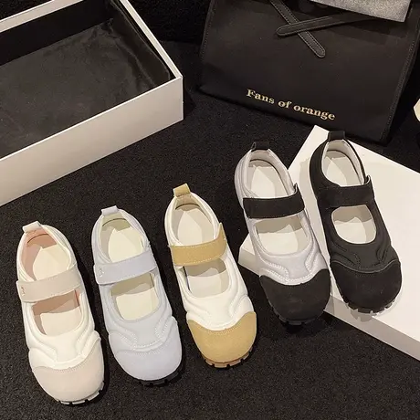 网红爆款2023年夏季新款小众设计感休闲板鞋平底玛丽珍鞋泡芙单鞋图片