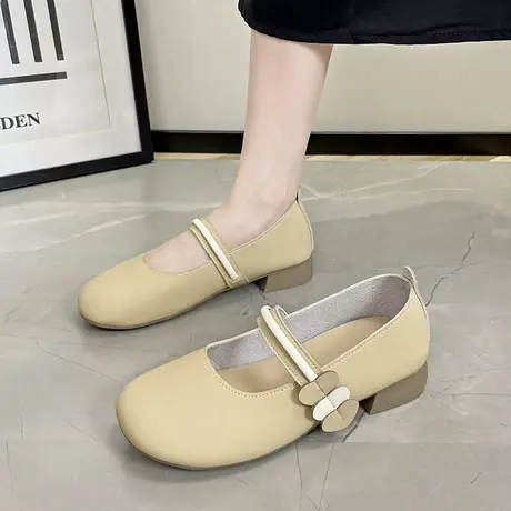 永希豆豆鞋女夏季2023年新款防滑时尚孕妇鞋配裙子小众轻便奶奶鞋商品大图