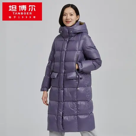 【商场同款】坦博尔羽绒服女长款高充绒量外套TB212866断码清仓商品大图