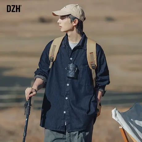 冬季男生蓝色牛仔衬衫男休闲工装外套秋冬款衣服男款衬衣上衣男装商品大图