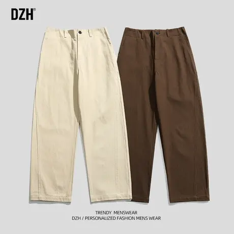 男士纯棉直筒休闲裤男款秋季美式工装2023新款高级感裤子运动长裤商品大图