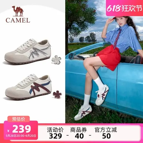 骆驼女鞋2025夏季新款轻盈舒适百搭松弛感休闲鞋复古通勤德训鞋女商品大图