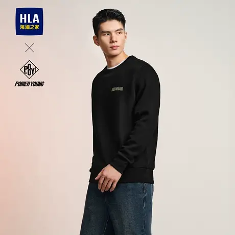 HLA/海澜之家POWER YOUNG卫衣2024秋季新款圆领时尚套头衫外套男图片