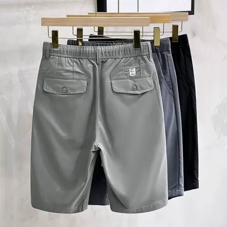 铜氨丝冰丝休闲短裤男2023夏季潮流宽松运动速干记忆五分中裤子商品大图