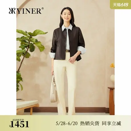 【美拉德】YINER音儿专选2025春新款柔韧真皮小羊皮衣微茧型外套图片