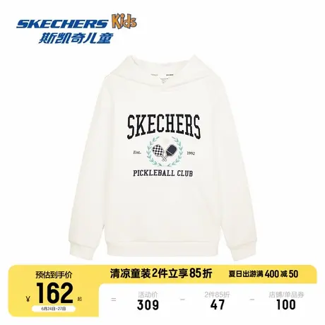 Skechers斯凯奇童装儿童休闲连帽套头卫衣冬季男童新款针织上衣图片