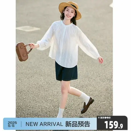 唐狮2025夏季新款女长袖衬衫休闲时尚田园风通勤百搭衬衣法式少女图片