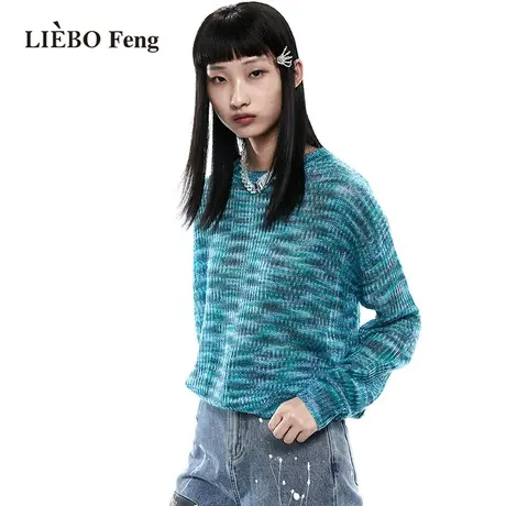 裂帛LIEBOFeng原创设计2023年秋季宽松休闲百搭慵懒风长袖毛衣女图片