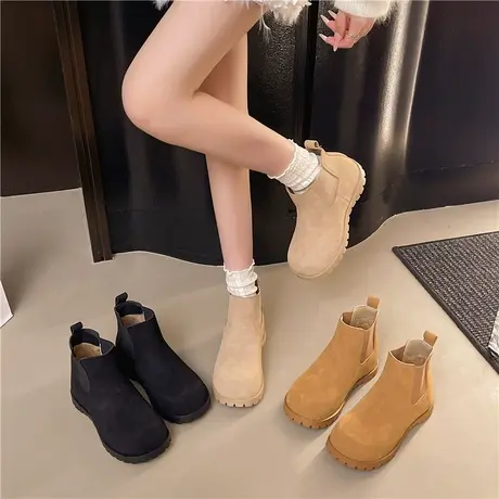 英伦风气质马丁靴女2025秋季新款厚底增高显瘦短靴小个子百搭靴子商品大图