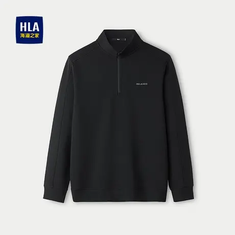 HLA/海澜之家微弹休闲上衣25秋季新款半高拉链领高周波印花长袖男商品大图