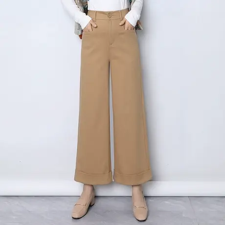 小个子休闲裤女2025年新款时尚百搭春秋垂感阔腿裤高腰显瘦九分裤商品大图