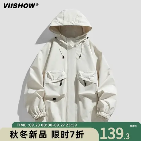 VIISHOW春秋装夹克男上衣连帽卫衣外套青年秋衣户外冲锋夹克秋季商品大图