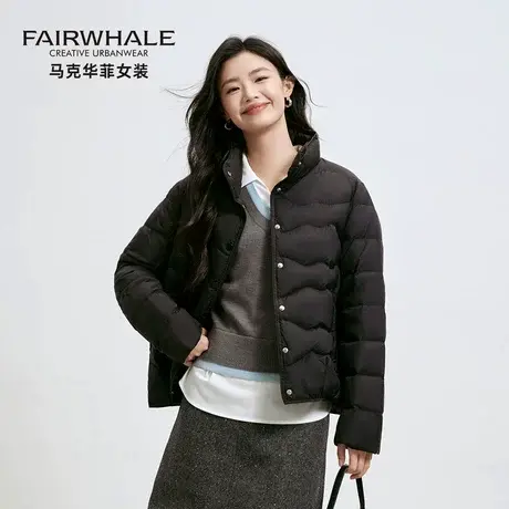 马克华菲休闲立领轻薄羽绒服女短款2025新款秋冬保暖百搭时尚外套图片