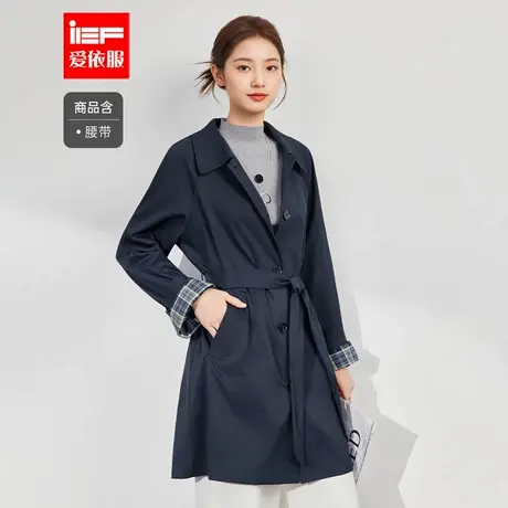 IEF/爱依服2025秋季新款韩版英伦风气质感休闲通勤百搭风衣中外套图片