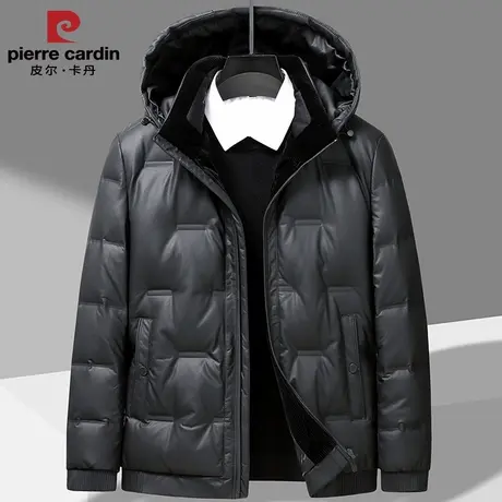 皮尔卡丹冬季新款90白鸭绒皮羽绒服男商品大图