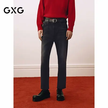 GXG男装 商场同款黑灰色锥形牛仔裤通勤阔腿裤 25年春G25X051016商品大图