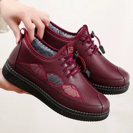 新款雪地靴老北京布鞋妈妈鞋冬季棉鞋加绒防滑保暖老人中老年女鞋商品大图