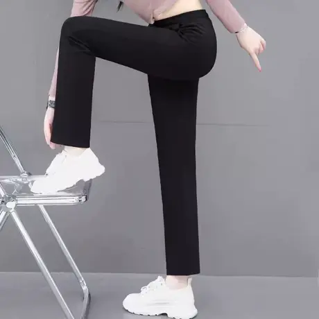 恋上17号纯棉运动裤女春秋薄款直筒2023新款女士休闲裤大码宽松女商品大图