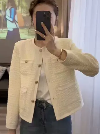 小香风外套女装秋季2023新款法式宽松短款高级感炸街气质百搭上衣商品大图