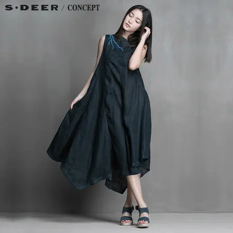 S·DEER＼CONCEPT【新品】圣迪奥女装不规则刺绣连衣裙S15281257图片