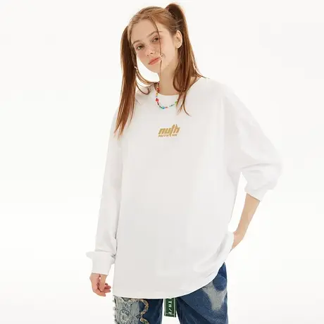 Nuthink国潮冬季简约风宽松美式长袖t恤男潮牌大码潮流男款上衣潮商品大图