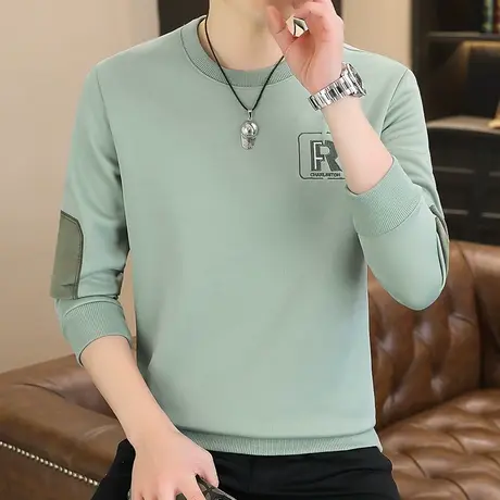 男士长袖T恤个性休闲男装上衣服初中学生帅气卫衣潮流男装打底衫图片