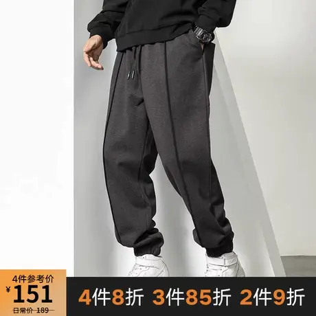 GxxH2022新款潮牌大码男装长裤加肥加大宽松卫裤拼接胖人休闲裤春图片