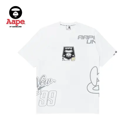 Aape旗舰店男装春夏图案印花宽松休闲潮流短袖T恤1296XXK图片