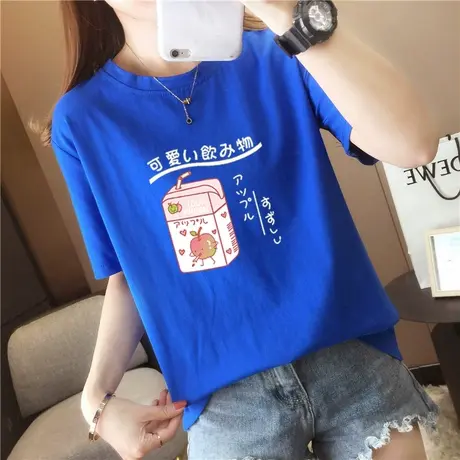 欧美港风小熊潮牌短袖t恤女宽松韩版ins潮原宿风高街hiphop上衣服商品大图