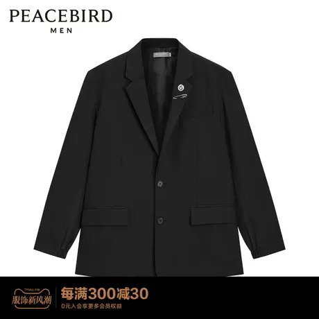 太平鸟男装 西服男2022黑色西装B1BBC1201图片