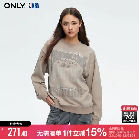 ONLY冬季NBA联名款潮酷刺绣宽松圆领卫衣女|12339S032商品大图